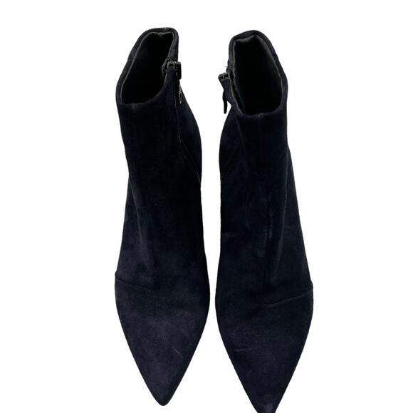 Rag & Bone Blue Suede Leather 3" Stiletto Heeled Moto Ankle Boots Zips Size 7 - Picture 9 of 16